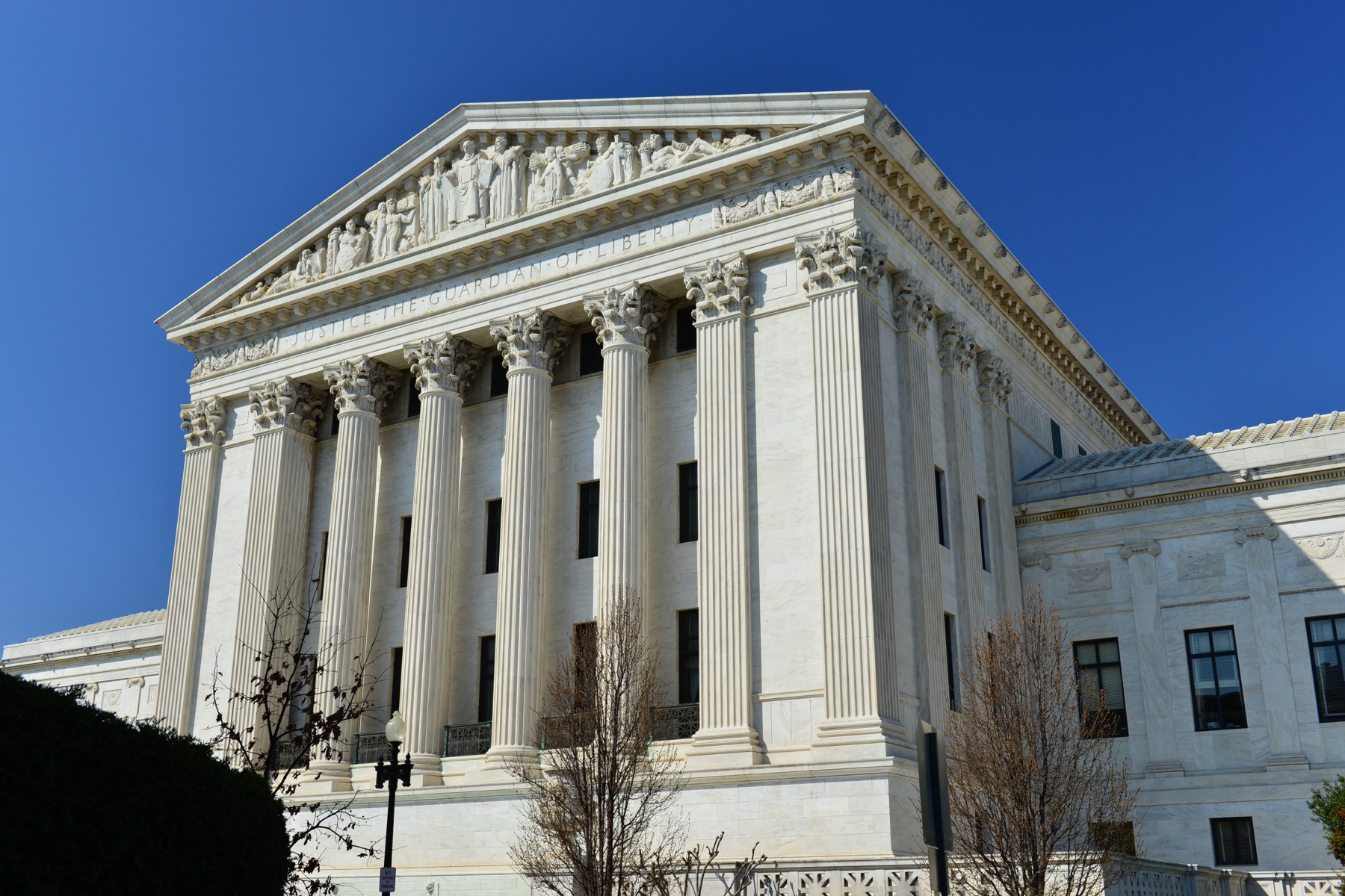 The west facade of the United States Supreme Court building in Washington, D.C.