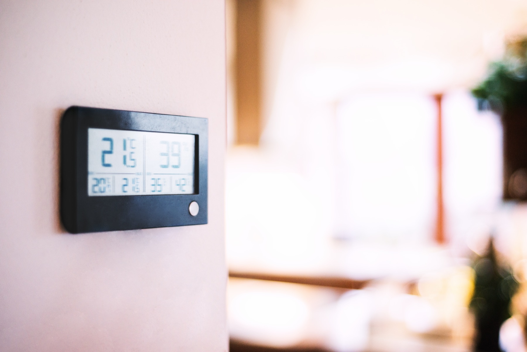 A connected control device mounted on a wall