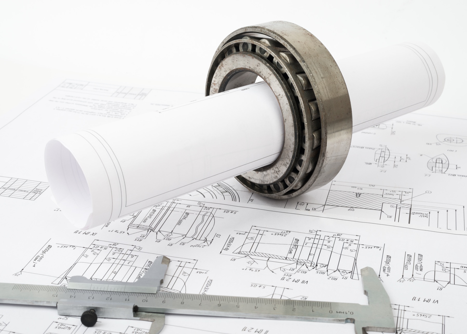 Engineering drawings rolled in a secure storage vault