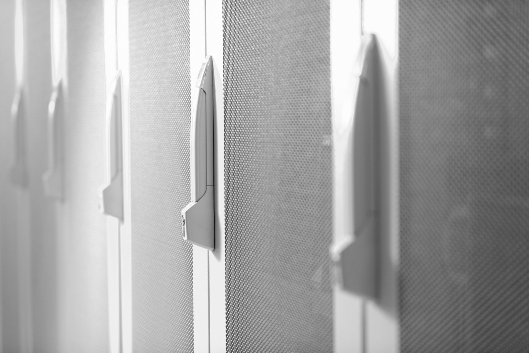 Rows of server racks in an enterprise data center