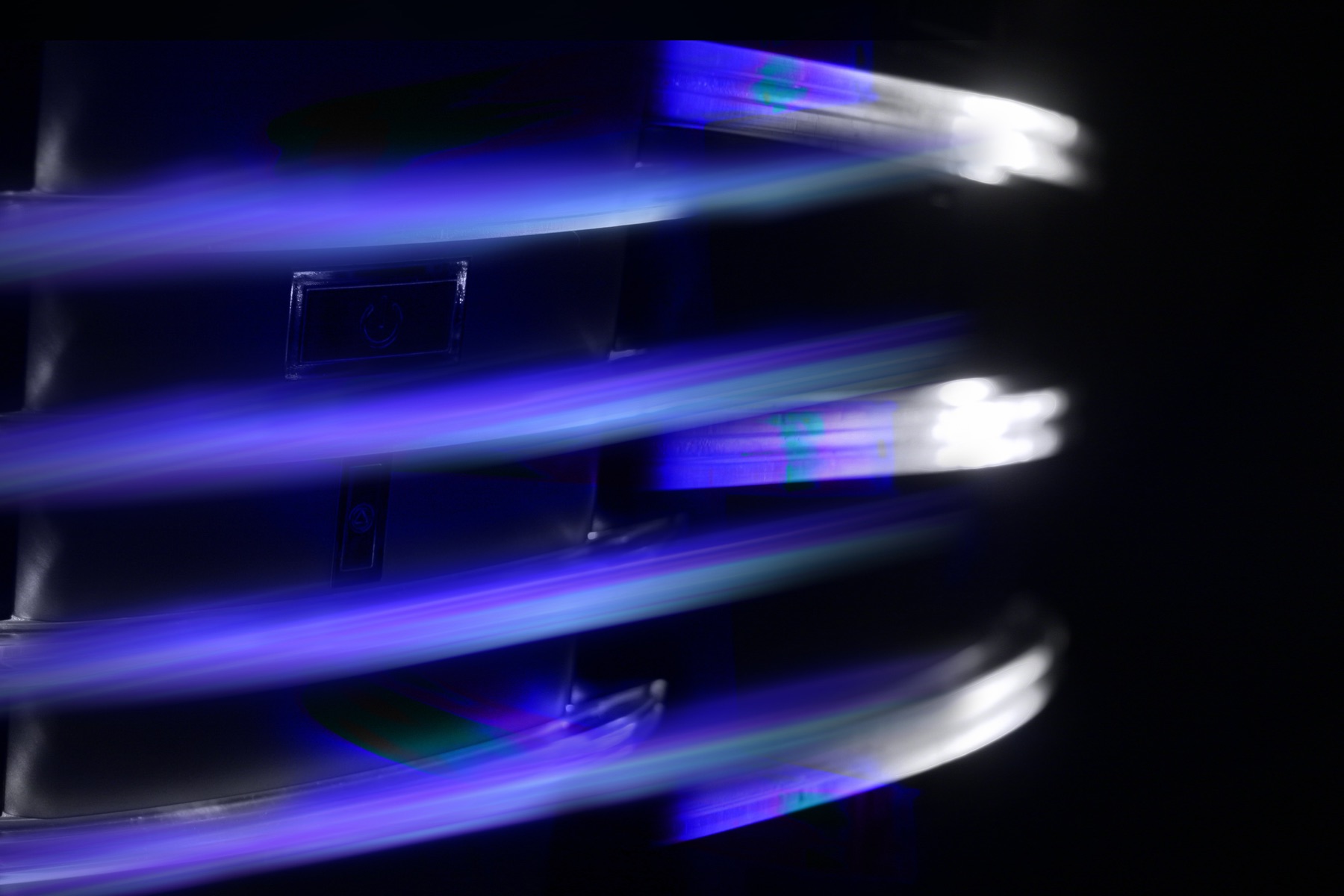 Rows of servers in a data center with status lights
