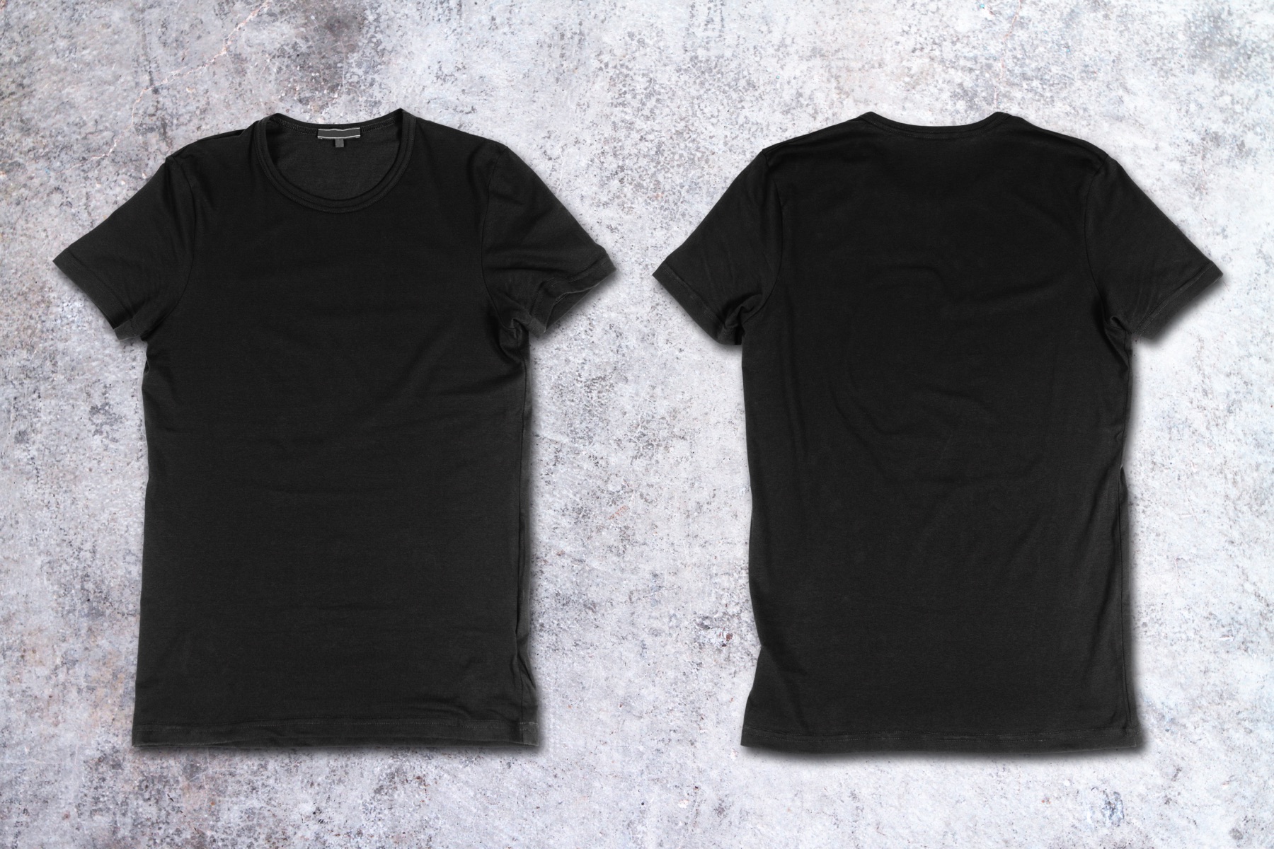 Blank t-shirts displayed on a rack
